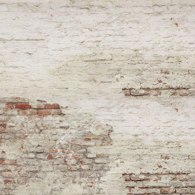 Les Dominotiers Old Brick Wall Blanc Et Rouge Behang DOM 410