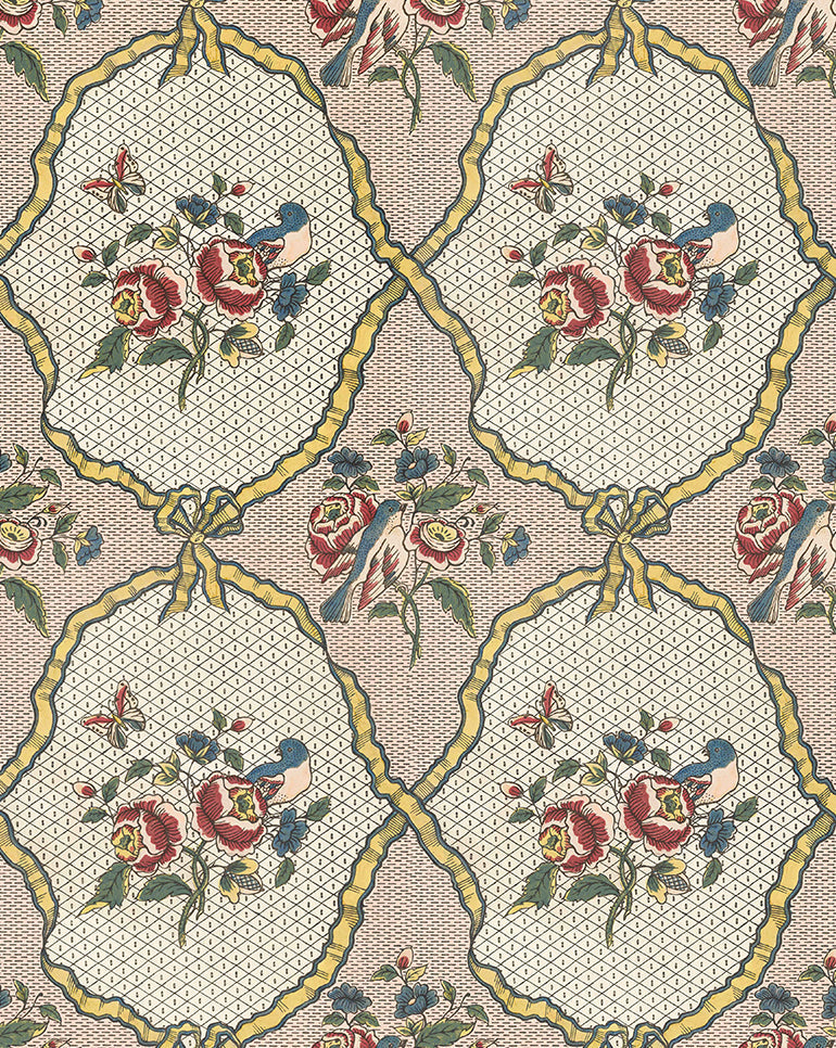Antoinette Poisson Rubans & Oiseaux Behang Rouleau 54A