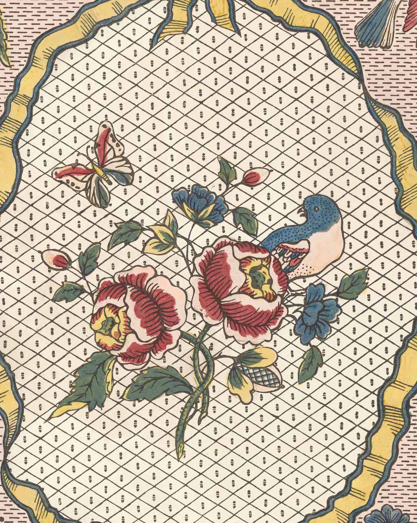 Antoinette Poisson Rubans & Oiseaux Behang Rouleau 54A