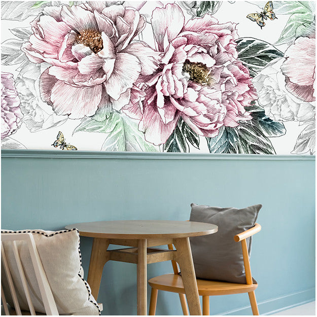 Les Dominotiers Peonies Behang DOM 1513