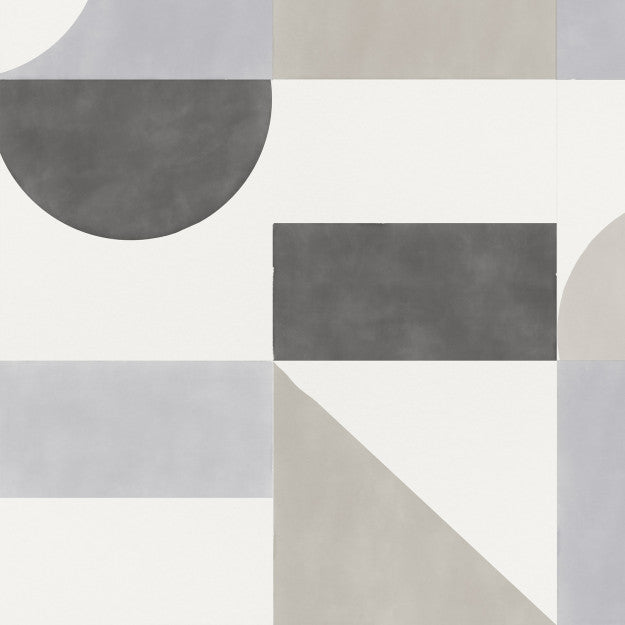 Les Dominotiers Puzzle Blue Blue, Black & Grey Behang DOM 713