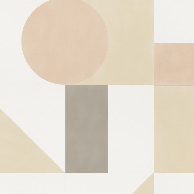 Les Dominotiers Puzzle Sand Orange, Beige & Grey Behang DOM 714