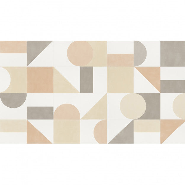 Les Dominotiers Puzzle Sand Orange, Beige & Grey Behang DOM 714