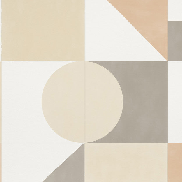 Les Dominotiers Puzzle Sand Orange, Beige & Grey Behang DOM 714