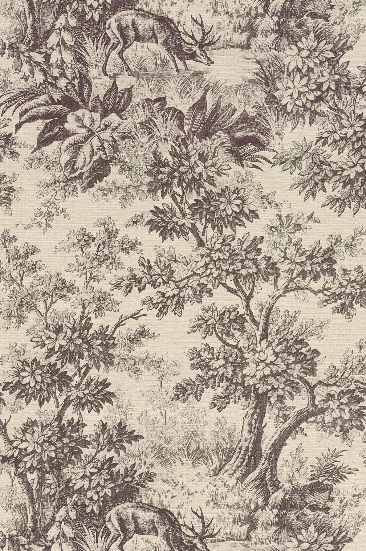 Little Greene Stag Toile Behang 0284SGCHOCO - LAB COLOUR THE WORLD