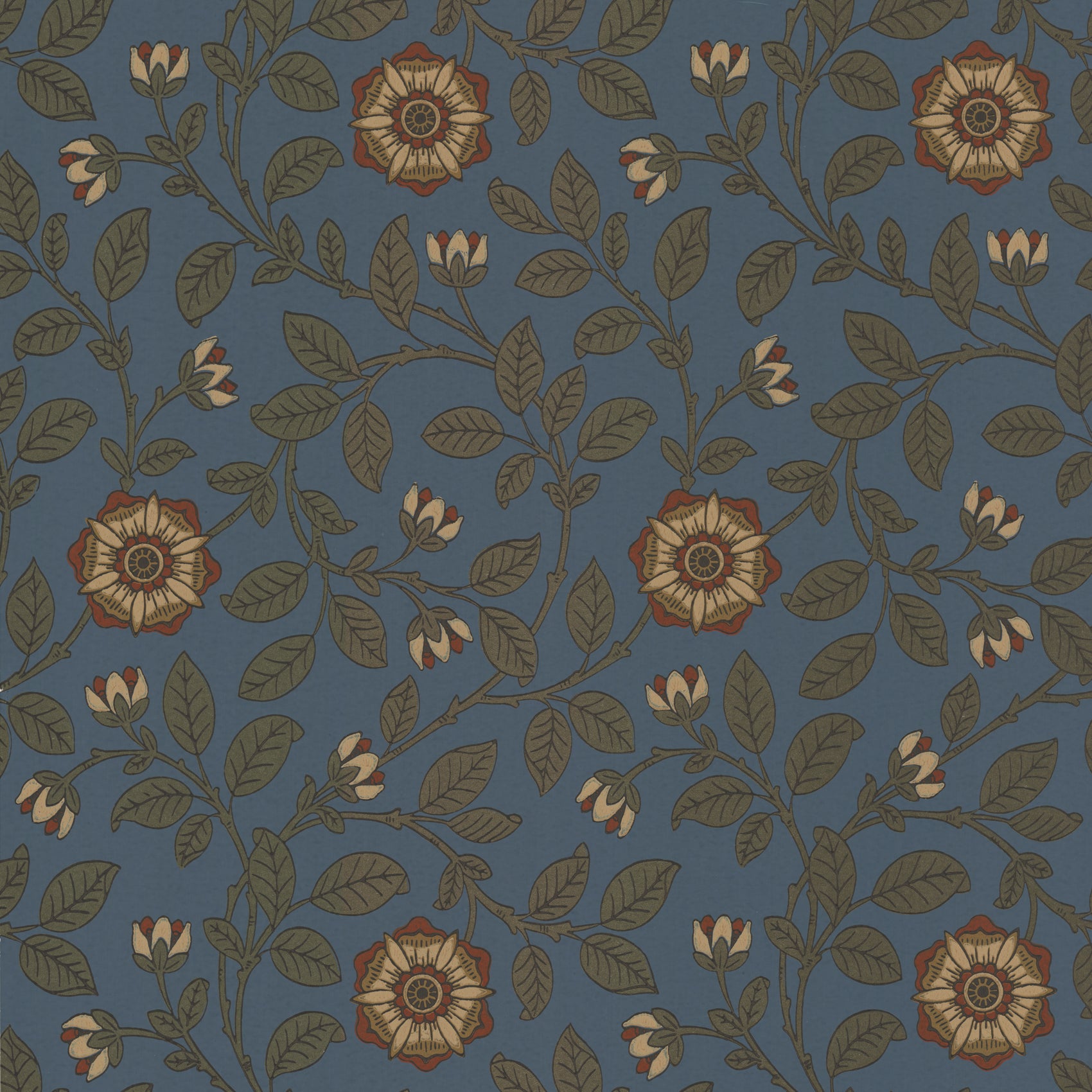 Little Greene Richmond Green Behang 0251RGREVIB - LAB COLOUR THE WORLD