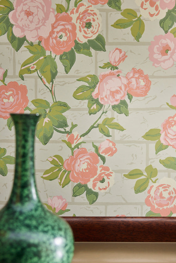 Little Greene Rose Garden Behang 0234RGGREEN - LAB COLOUR THE WORLD