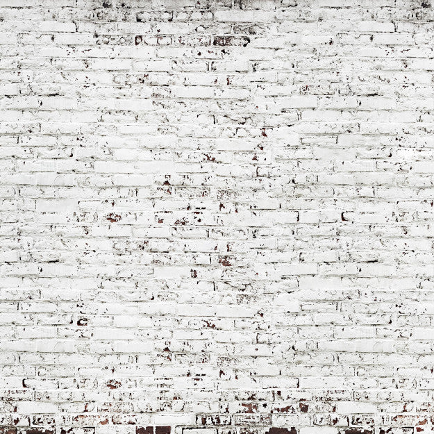 Les Dominotiers Rough Brick Wall Blanc Behang DOM 407