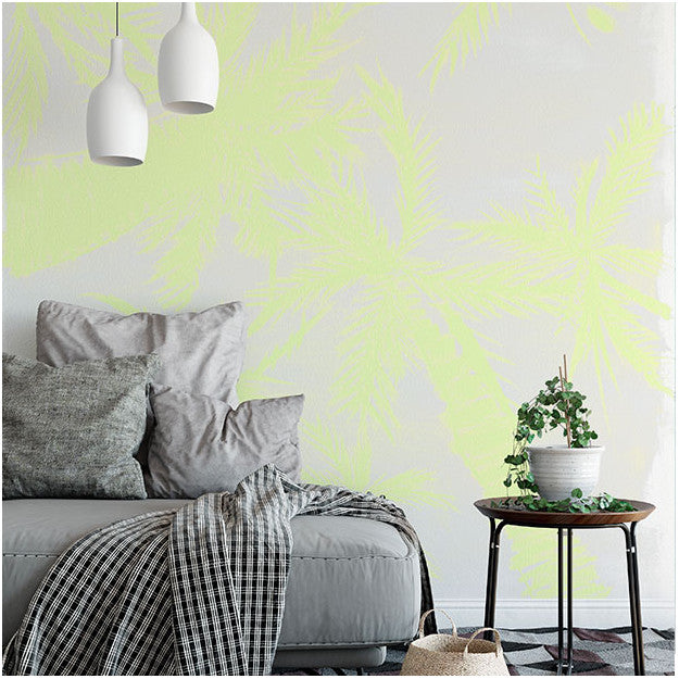 Les Dominotiers Royal Palm Yellow Behang DOM 1410-3