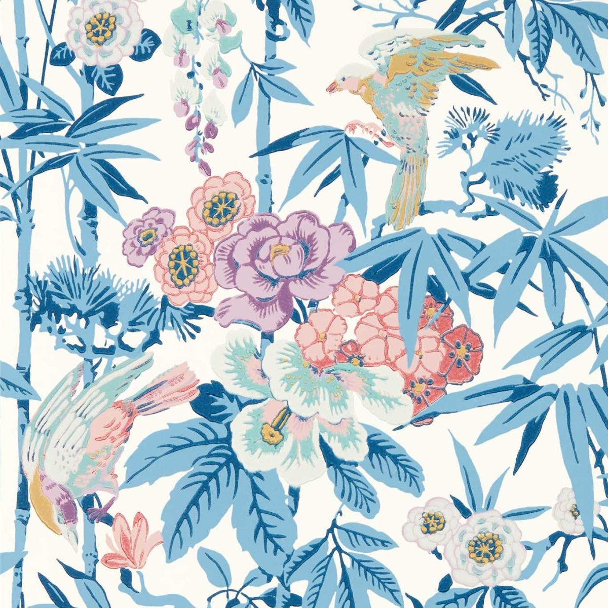 Sanderson Bamboo & Birds Behang 217129 - LAB COLOUR THE WORLD