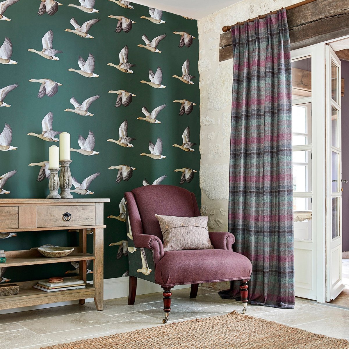 Sanderson Elysian Geese Behang 216609 - LAB COLOUR THE WORLD