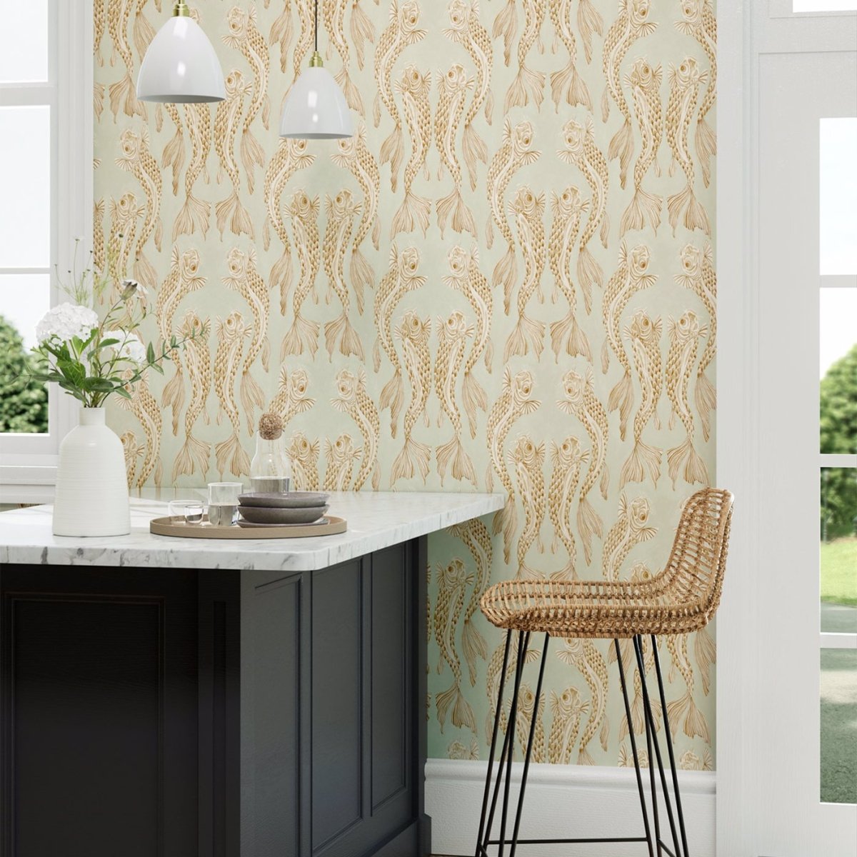 Sanderson Voyaging Koi Behang 217114 - LAB COLOUR THE WORLD