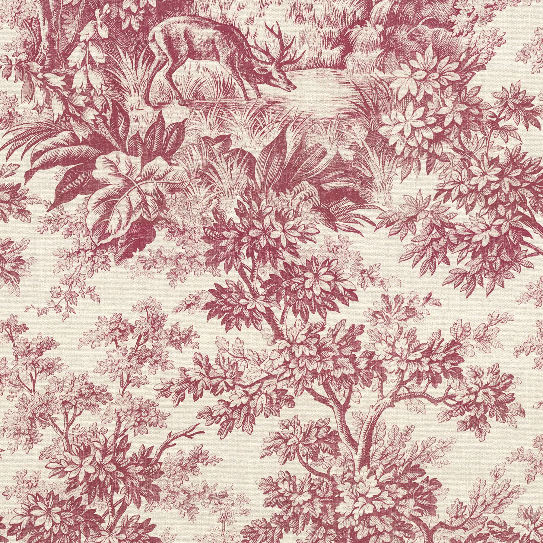 Little Greene Stag Toile Behang 0284SGBURGU - LAB COLOUR THE WORLD