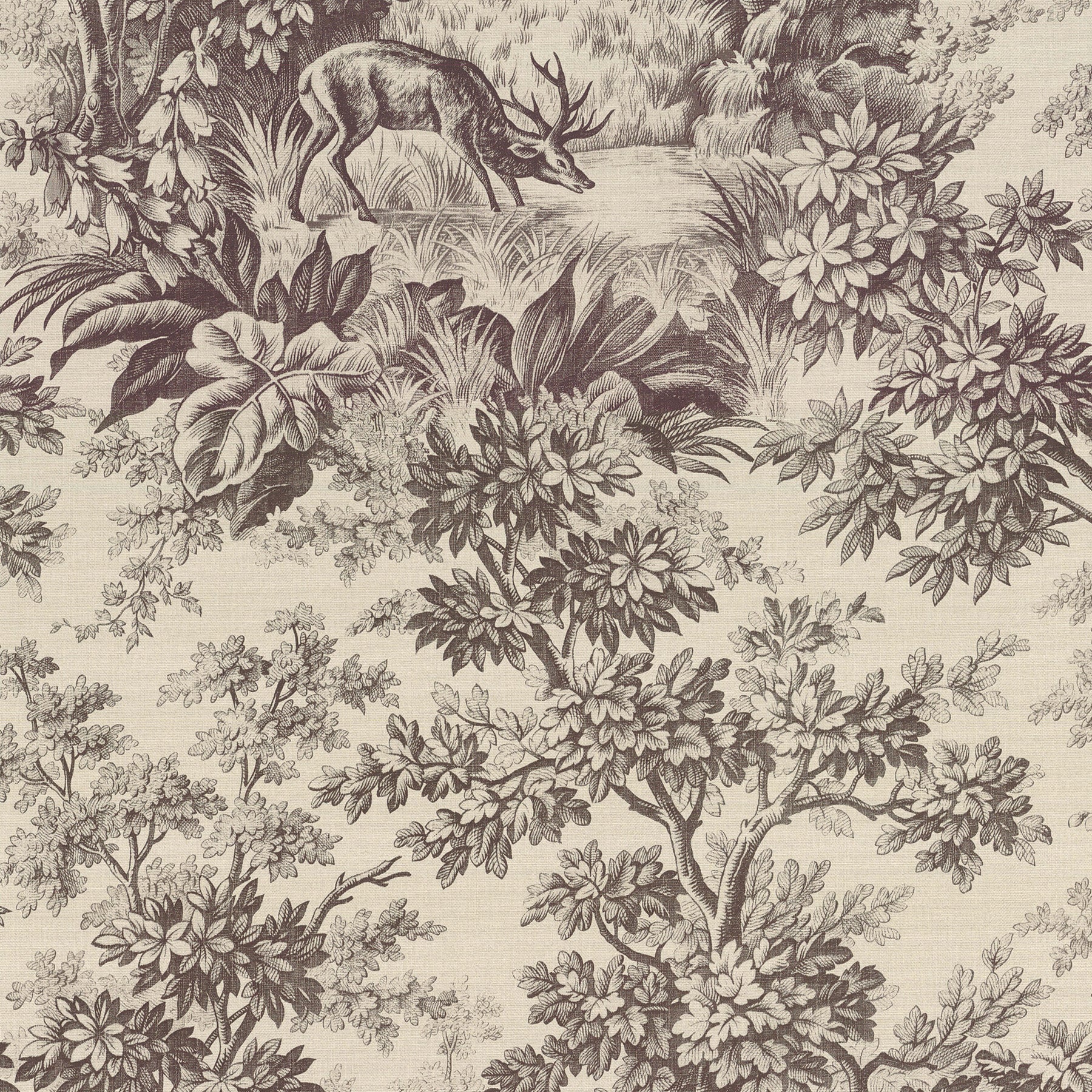 Little Greene Stag Toile Behang 0284SGCHOCO - LAB COLOUR THE WORLD