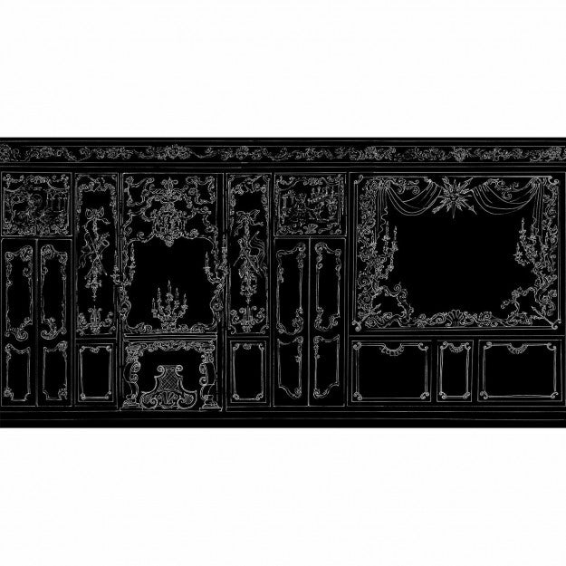Les Dominotiers Suite Royale Noir Behang DOM 188-3