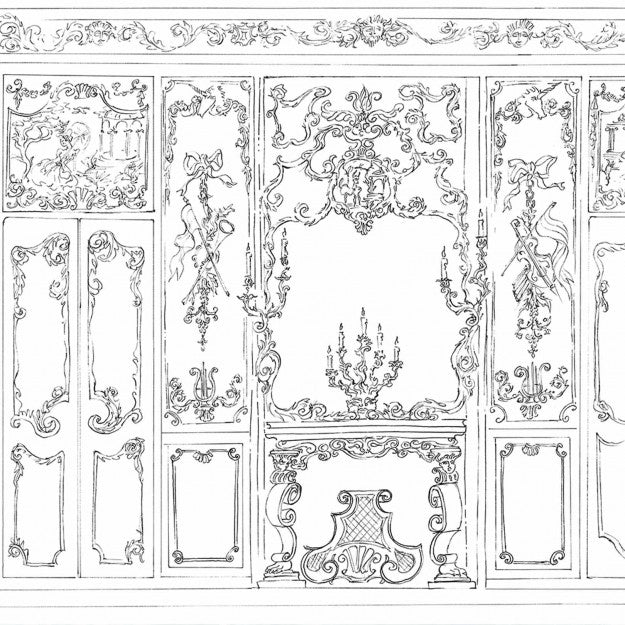 Les Dominotiers Suite Royale Noir & Blanc Behang DOM 188-2