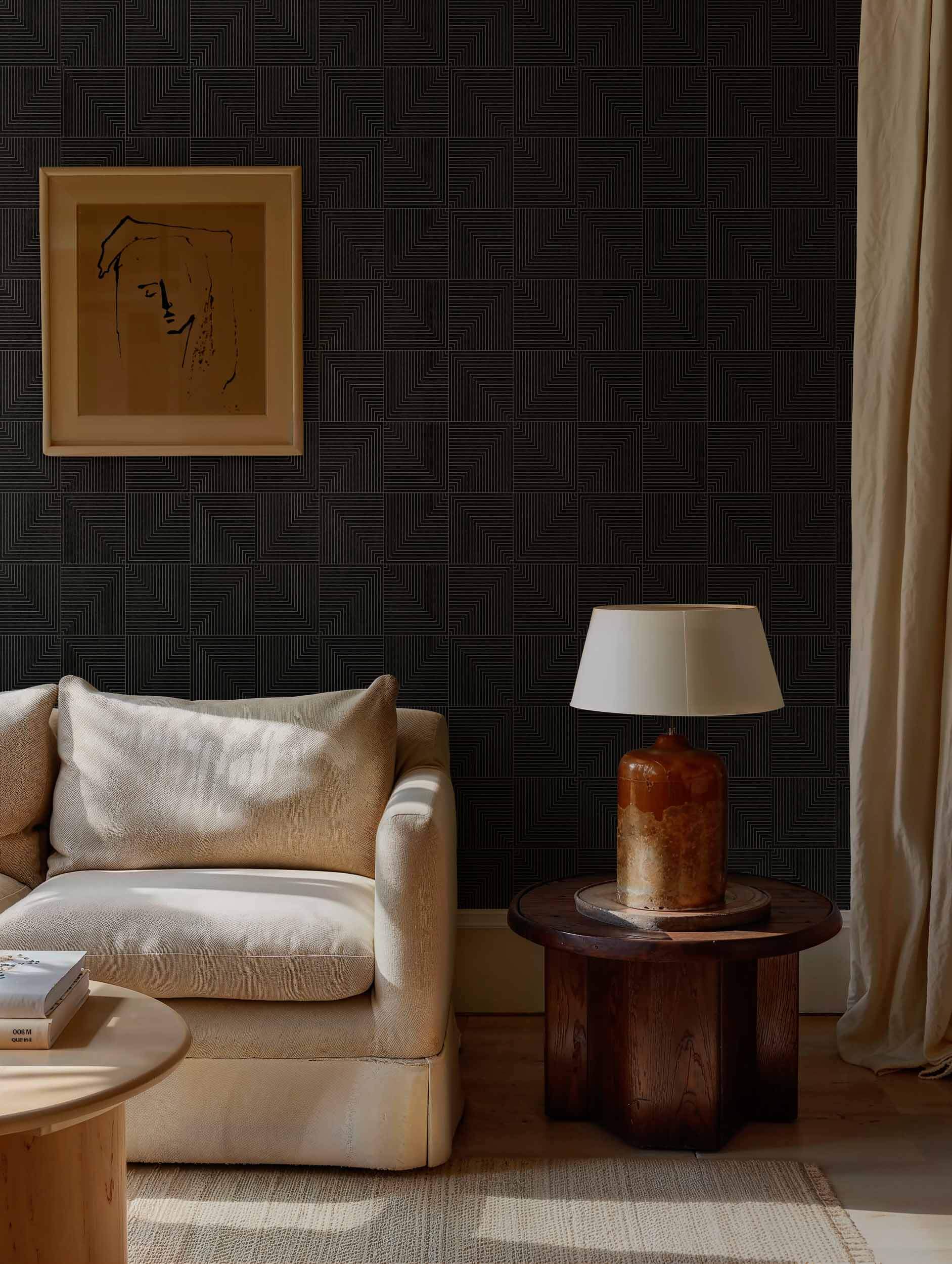 Coordonné Lattice Tetragonal behang B00516 sfeer afbeelding 1