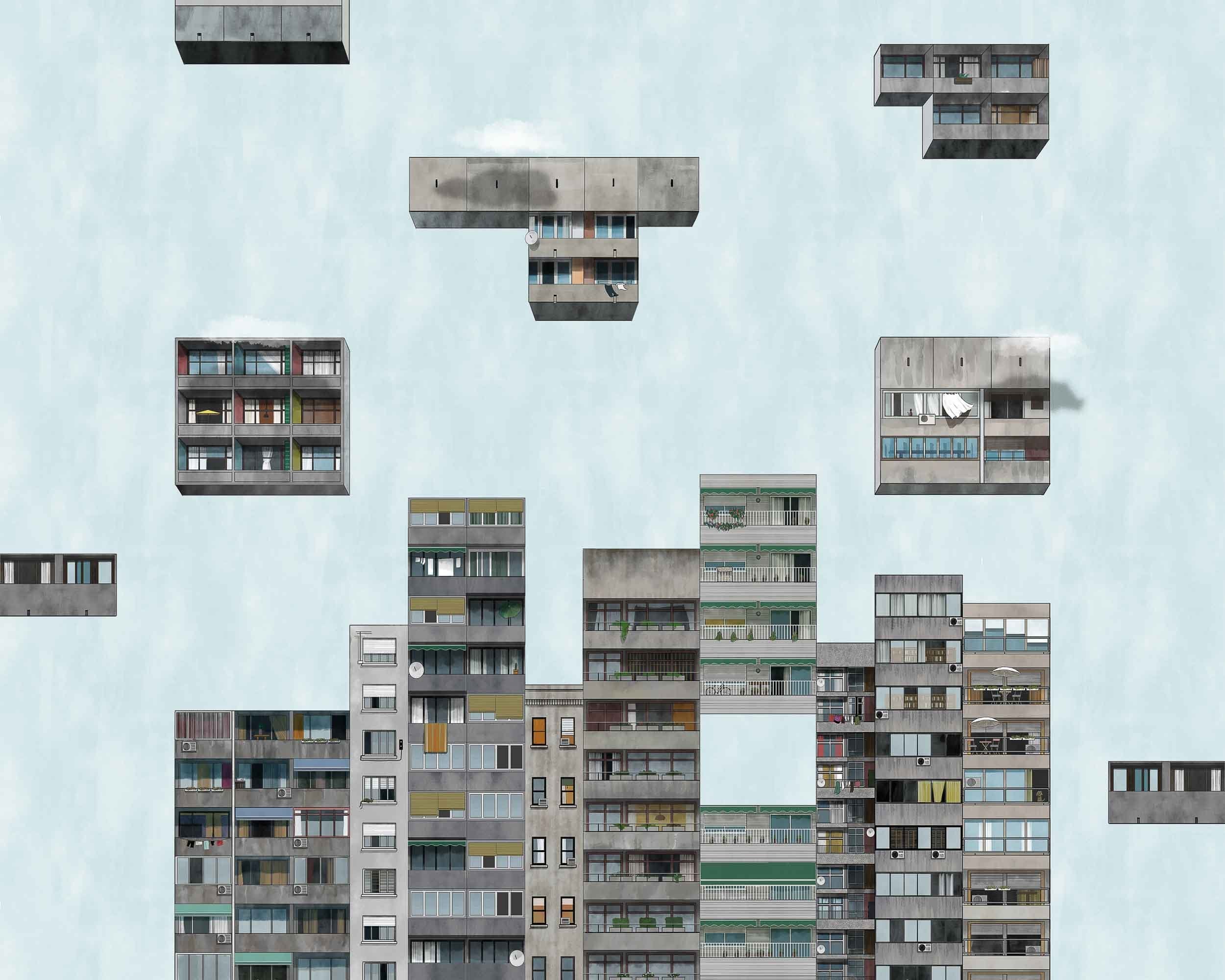 Coordonné Random Archist Tetris behang 9000040 behang afbeelding 1