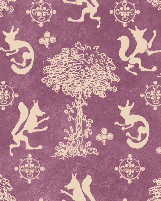 Mind The Gap The Silly Fox Mauve Behang
