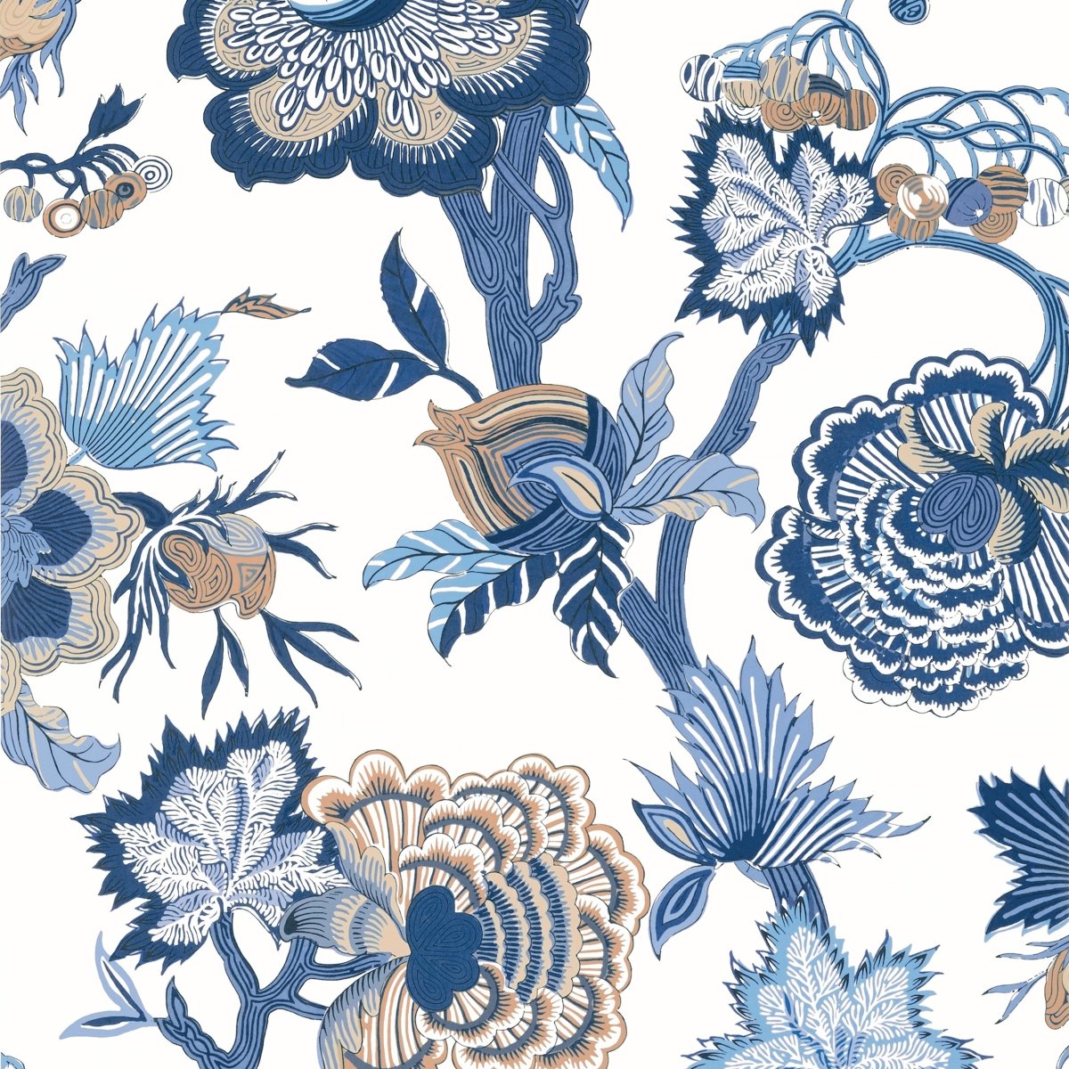 Thibaut Indienne Indienne Jacobean Behang T36418 - LAB COLOUR THE WORLD