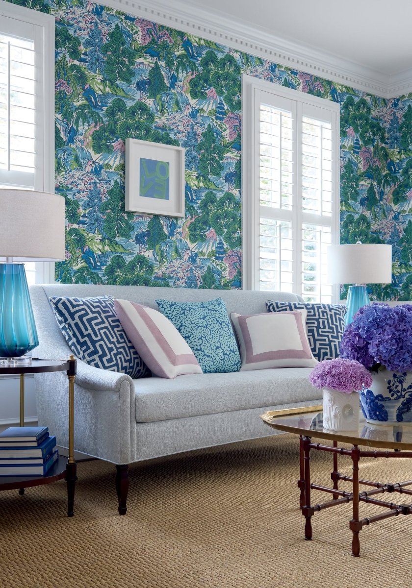Thibaut Sojourn Pagoda Trees Behang T42024 - LAB COLOUR THE WORLD
