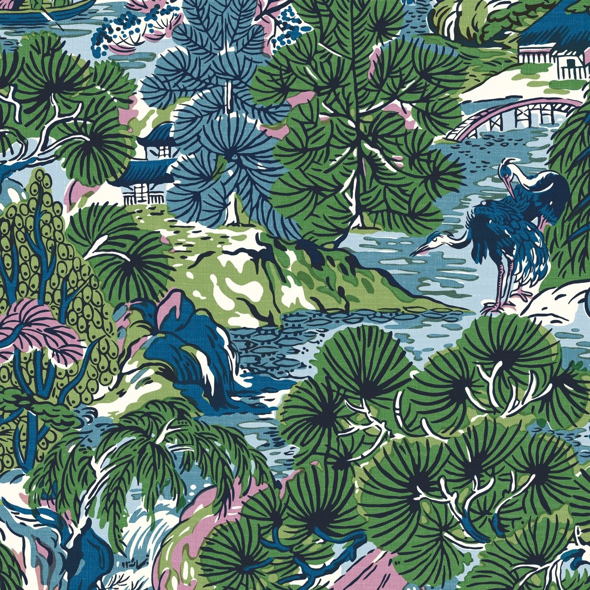 Thibaut Sojourn Pagoda Trees Behang T42024 - LAB COLOUR THE WORLD