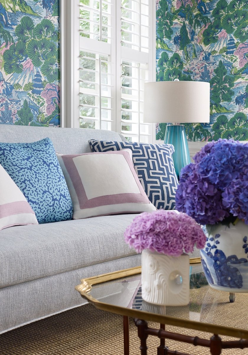 Thibaut Sojourn Pagoda Trees Behang T42024 - LAB COLOUR THE WORLD