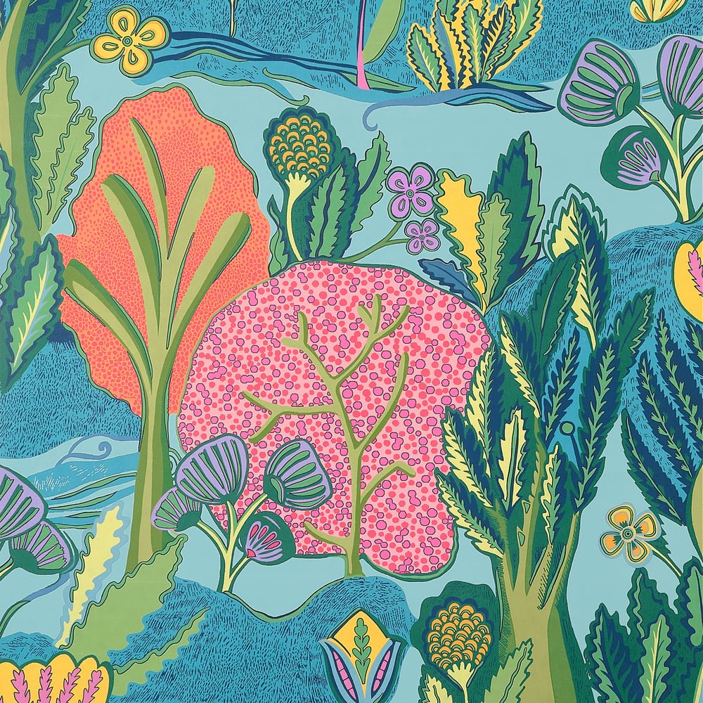 Thibaut Wanderlust ALBERO Tangerine and Turquoise T45012 - LAB COLOUR THE WORLD