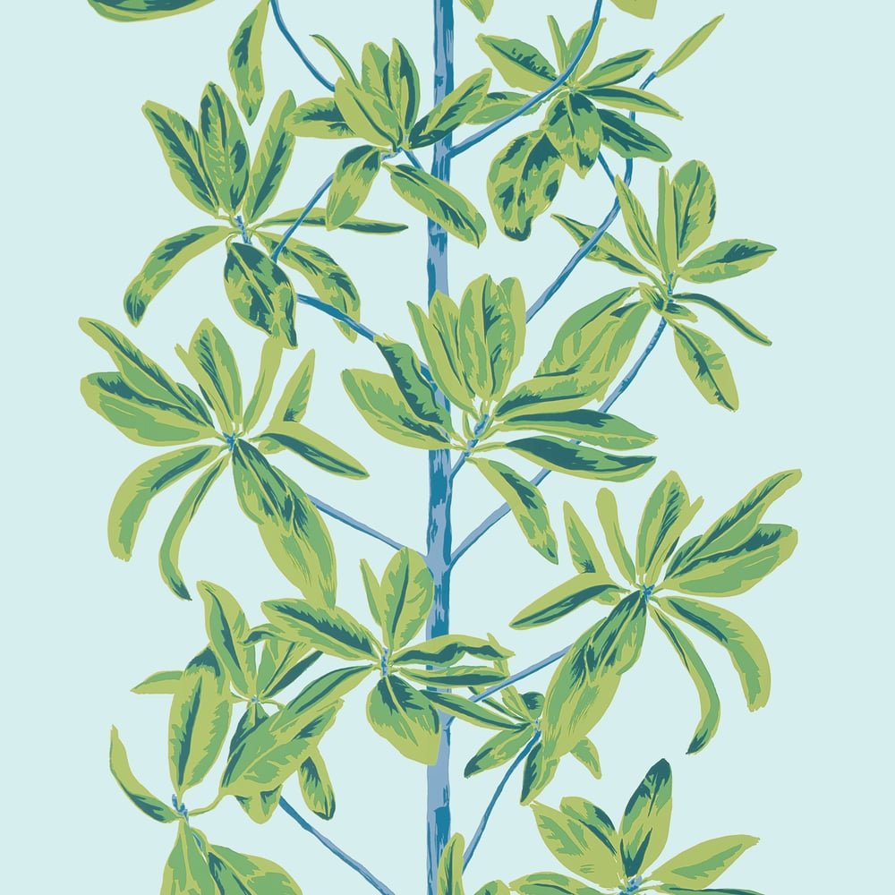 Thibaut Wanderlust MANGROVE TREE Turquoise T45033 - LAB COLOUR THE WORLD