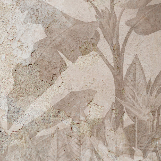 Les Dominotiers Tropical Patina Wall Beige Et Rose Behang DOM 413