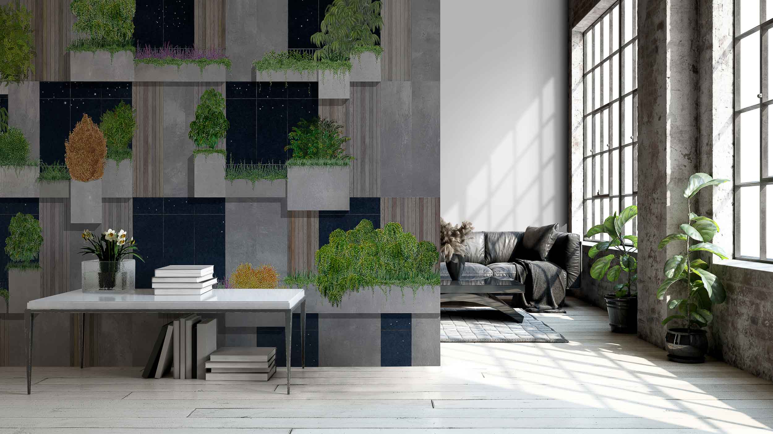 Coordonné Random Archist Vertical Forest behang 9000061 sfeer afbeelding 1