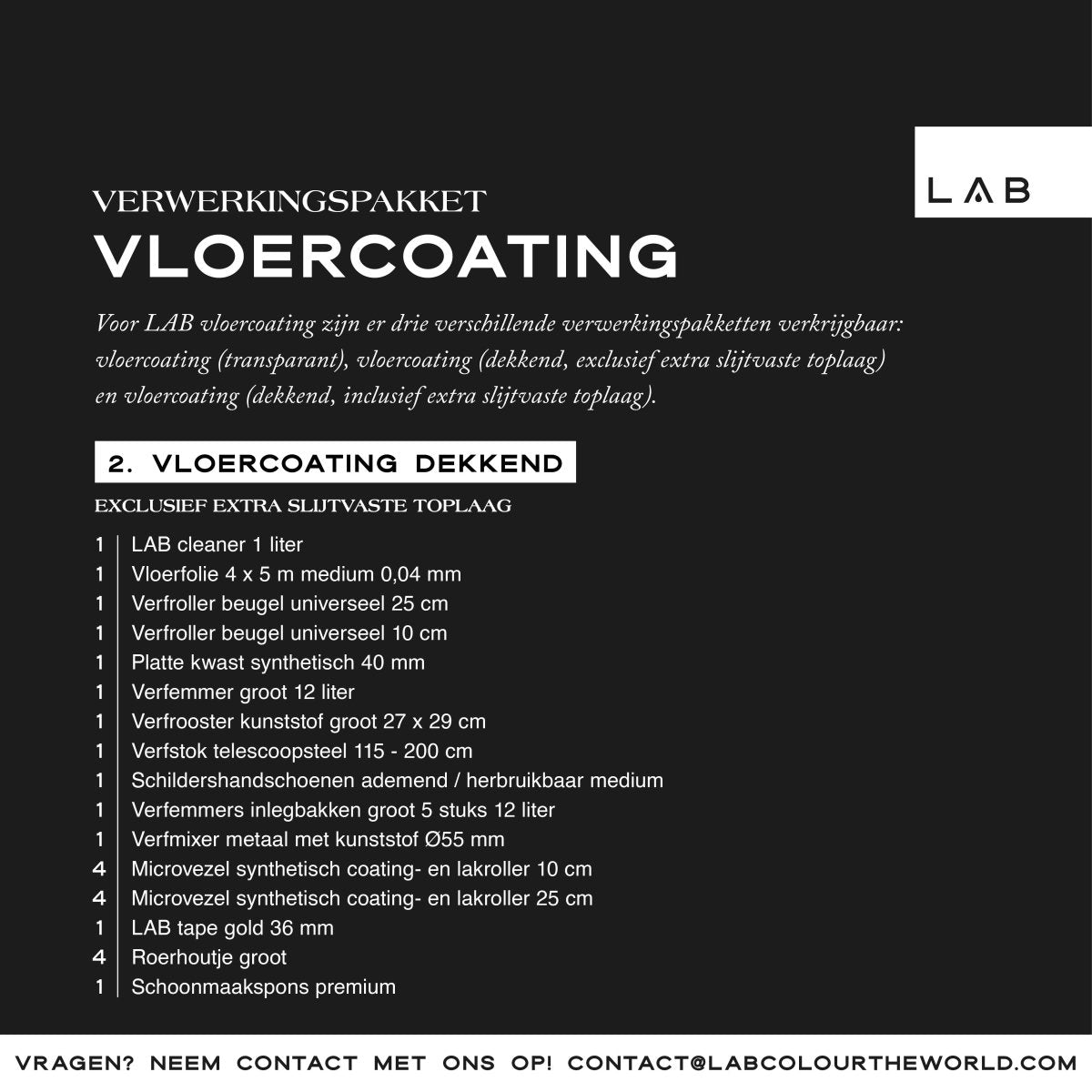 Vloercoating verwerkingspakket - LAB COLOUR THE WORLD