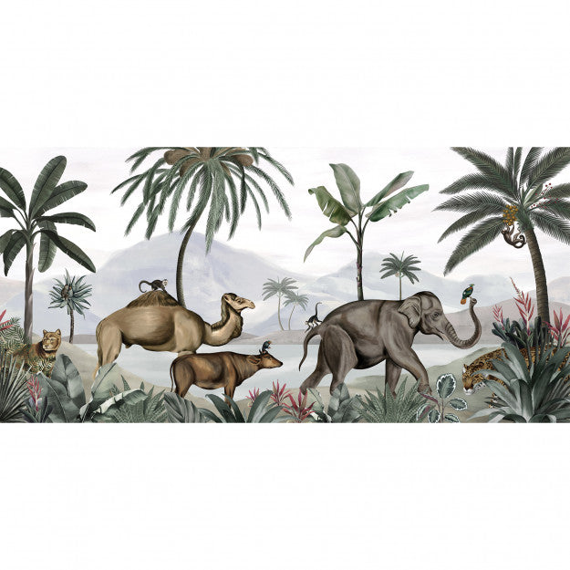 Les Dominotiers Wild India Multicoloured Behang DOM 509