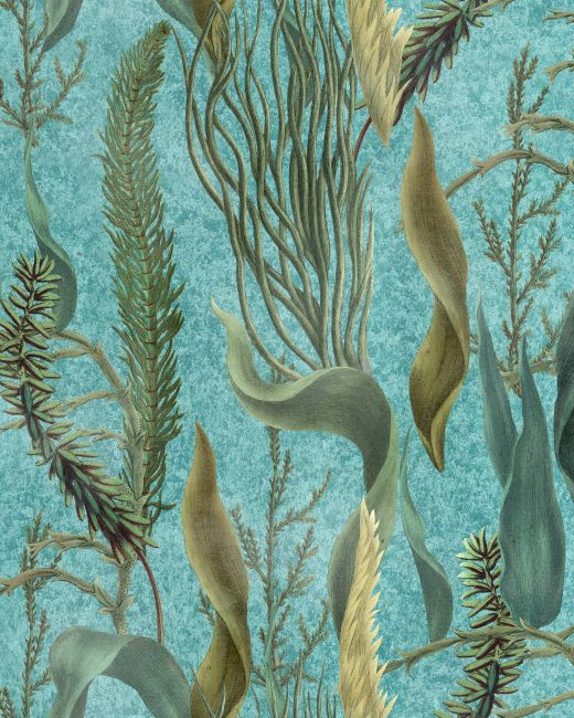 Mind The Gap Aquatic Plants Aquamarine Behang