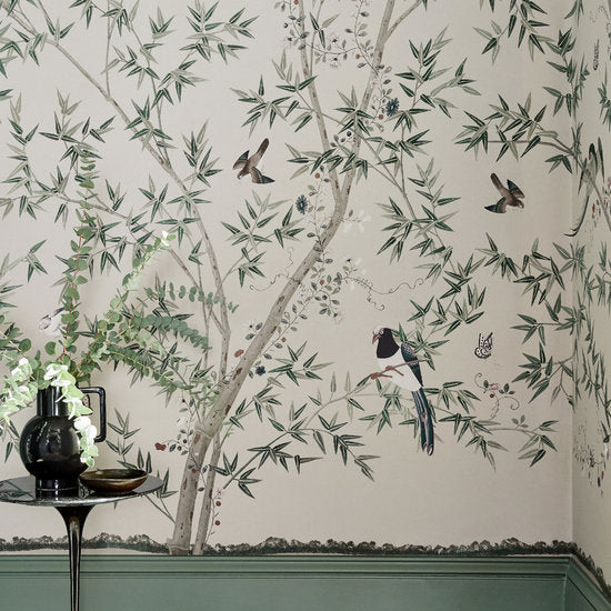 Little Greene Belton Scenic behang Oyster little greene behang detail 2