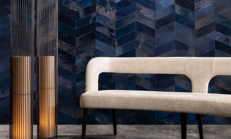 ARTE Montage vacht behang Indigo 33524 sfeer les cuirs collectie