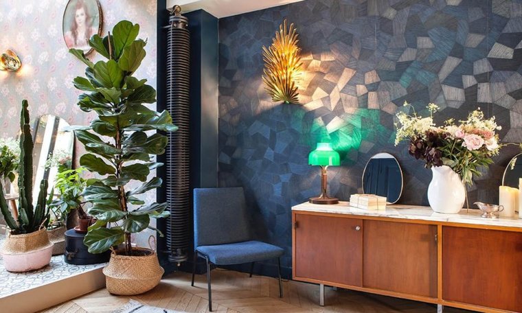 ARTE Faceted Wallpaper Steel Blue 26541A