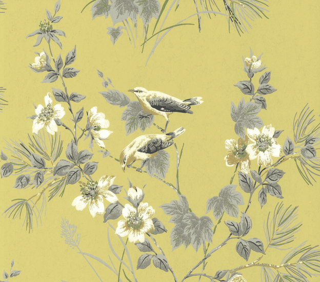 1838 Wallcoverings Rosemore Behang Yellow 1601-100-01 - LAB COLOUR THE WORLD