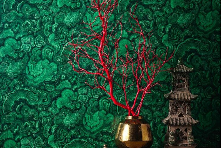 Jim thompson malachite behang emerald jt021066003 w01066-03 tony duquette sfeer