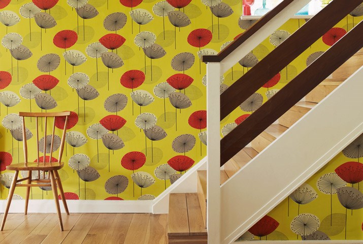 Retro Behang Sanderson Dandelion Clocks 210239 sfeer jaren 50 behangpapier Luxury BY Nature