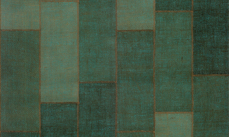 Align 47503 jute patchwork groen gestikt Luxury by Nature