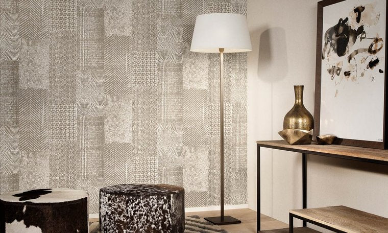 Arte Flamant behang Patchwork behangpapier Caractère 12050