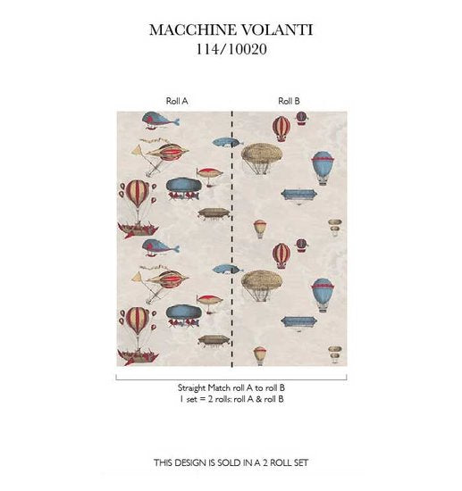 Fornasetti Macchine Volanti Behang Cole and Son 114-10020