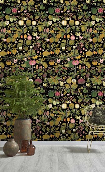 ASIAN FRUITS AND FLOWERS Anthracite WP20314