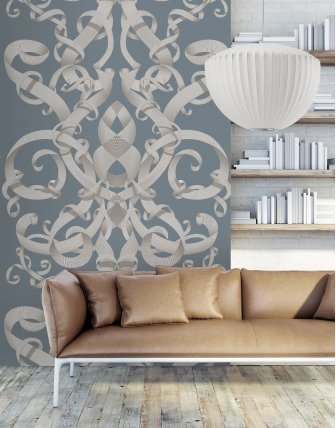 Kit Miles Optical Damask Behang LUNA MICA 902