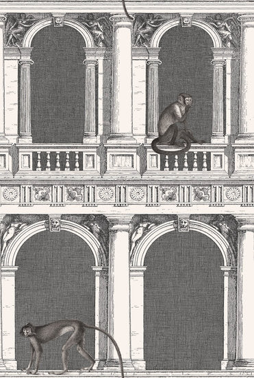 Fornasetti Procuratie e Scimmie Behang Senza Tempcollectie 114/21041