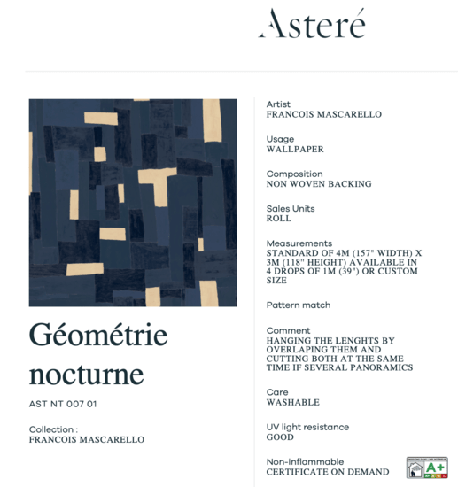 Asteré Géométrie Nocturne Behangpaneel AST_NT_007_01 - LAB COLOUR THE WORLD