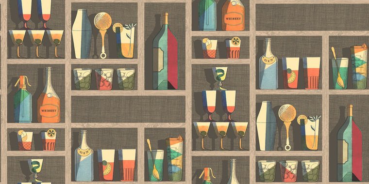 Cole & Son Fornasetti Selection Cocktails behang 114/23043 - LAB COLOUR THE WORLD