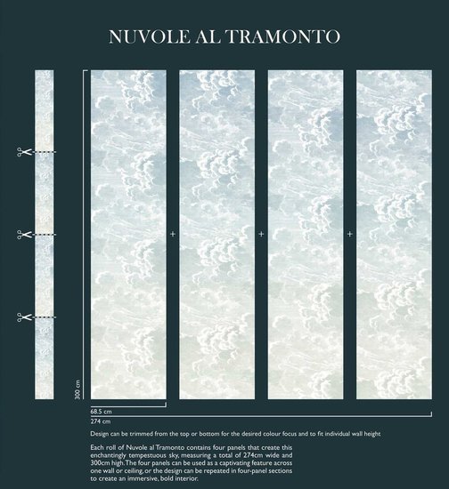 Cole & Son Fornasetti Selection Nuvole al Tramonto behang 114/3006 - LAB COLOUR THE WORLD