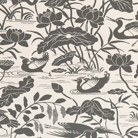 GP & J Baker Heron & Lotus Flower Behang BW45089/1 - LAB COLOUR THE WORLD